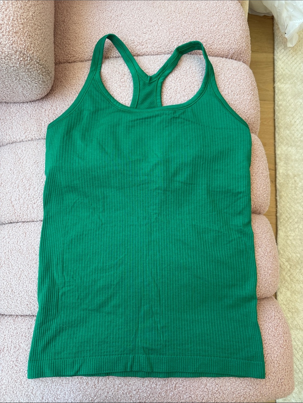 Lulemon Green Ribbed Racerback Tank Top